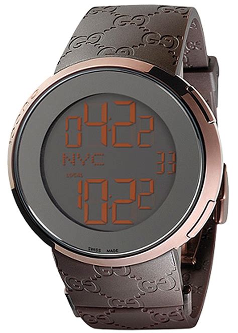 gucci dual-zone digital watch brown|i gucci digital watch.